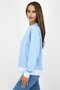 Women Round Neck Long Sleeves Tie Dye Sweatshirt, Blue - 3