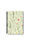 Wild Flowers Design Wire Spiral A5 Squared 4-Piece Souvenir, Memory, School Notebook Set - 4