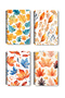 Autumn Leaves No:1 Design Wire Spiral A5 Squared 4-Piece Souvenir, Memory, School Notebook Set - 6