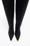 Lexa Black Suede Gold Detailed Pointed Toe Women's Heeled Boots - 2