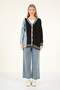 50619 - Comfortable and Stylish Knitwear Jacket with Denim Garnish - 8