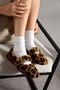 Yumina Leopard Striped Plush Home Slippers
