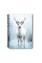 White Deer Winter Themed Design Wire Spiral A5 Grid 4-Piece Souvenir, Memory, School Notebook Set - 5