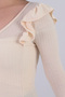 Women's Ecru V-Neck Ruffle Detailed Soft Textured Blouse Arm-26K001045 - 3