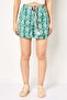 Women Allover Print Belted Basic Shorts, Multicolor
