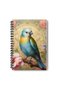 Vintage Bird Themed No:1 Design Wirebound A5 Lined 4-Piece Souvenir, Memory, School Notebook Set - 3