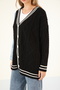 50619 - Comfortable and Stylish Knitwear Jacket with Denim Garnish - 5
