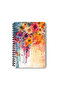 Vibrant Color Flowers Design Wire Spiral A5 Lined 4-Piece Souvenir, Memory, School Notebook Set - 5