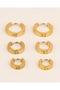 3 Pairs 3 Sizes Thick Hoop Steel Earrings - 5