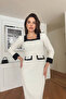 Women Button Detailed Tweed Fabric Design Dress Nbnc3042 - 3