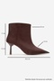 Rassel Brown Suede Matte Toe Women's Thin Heeled Boots - 6