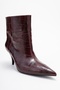 Nuvia Burgundy Print Pointed Toe Women's Heeled Boots - 3