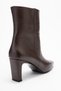 Elias Brown Skin Genuine Leather Women's Block Heeled Boots - 5