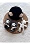 Welcome Baby Gift |   Black Plush Beret and Leather Booties Set - 2