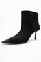 Rassel Black Suede Matte Toe Women's Thin Heeled Boots - 4
