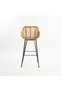 Throne Rattan Bar Chair Set of 2 | Counter Height Woven Bar Stools with Metal Legs | Modern Indoor & Outdoor Seating | 102 x 62 x 53 CM - 5