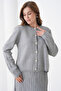 Women's Pleated Skirt Sweater Buttoned Suitable for Hijab Knitted Sweater Skirt Jacket Set - 8