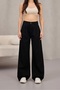 Women's High Waist Wide Leg Pleated Palazzo Jeans Pants - 2