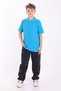 Unisex Children's Polo Neck School T-Shirt Basic Short Sleeve 2-Piece School Long Sleeve T-Shirt 5-16 Years Old Turquoise - 9