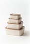 12-Piece Striped Rectangular Storage Set Beige |   2.5L 1.5L 0.80L 0.45L |   Microwave and Freezer Compatible - 4