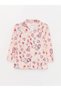 Lcw Baby Pink Polo Neck Long Sleeve Printed Baby Girl Pajama Top