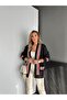 Black Red Striped Sweat Cardigan - 2