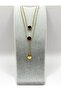 Steel Gold Double Sequin Y Necklace - 4