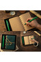 Luxury Vintage Leather Notebook with Compass Detail, Souvenir Diary with Antique Pages, Boxed Set with Vip Pen Gift - 2