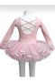 Long-Sleeved Cross-Back Swimsuit & Tutu Skirt with Ribbons - 2