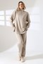 Women's Stand-Up Collar Double Suit with Metal Detail - 3