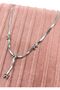 Steel Silver Color Italian Chain Bowknot Y Necklace - 7