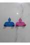 Set of 2 Adhesive System, Blue and Pink Bathroom Organizer, Women's and Men's Razor Holder, Washcloth Holder - 6