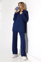 Women's Stand-Up Collar Half-Zippered Modal Double Tracksuit Set - 7