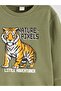 Crew Neck Printed Boy's Thick Sweatshirt - 3