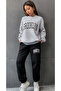 Brooklyn Printed Bottom Top Set Cotton Sports Crew Neck Sweatshirt And Elastic Sweatpants - 2