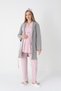 Women's Powder Jacquard Shawl Collar Lace Winter Special Design Maternity Pajama Set - 5