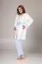Women's Blue Jacquard Winter Special Design Maternity Maternity Dressing Gown Pajama Set - 5