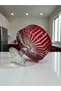 Colored Cut Crystal Glass Presentation Bowl with Stand 25 cm Red Tableware Decor - 3