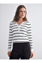 V-Neck Striped Women's Knitwear Sweater - 6