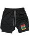 Quick Dry 2in1 Adult Unisex Eat Sleep Train Repeat Printed Tights Shorts Fitness Gym Training