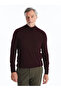 Claret Red Half Turtleneck Men's Knitwear Sweater - 6