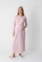 Women's Powder Special Lace Detailed Full Length Design Winter Long Sleeve Maternity Nightgown Nightdress Set - 7