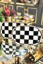 Checkered Black Rectangular Presentation Tray - 6
