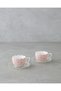 Charming New Bone China 4-Piece 2-Person Glass Plated Coffee Cup Set 80 ml Pink - Green