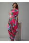 Printed drape dress with belt - 2
