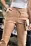 Camel 1 Leather Trousers with String Stitch Detail 50715 - 3