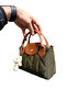 Women's Small Size Hand and Shoulder Bag with Faux Leather Handle (Bear)