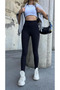 Women's Black Shaping Tight Leggings High Waist - 2