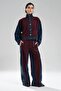 Women's Suede Fabric Paneled Chain Detailed Design Trousers - 5
