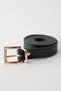 90s gold buckle black thin belt - 5